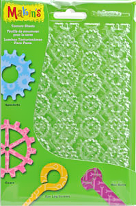Текстурные листы Makin's для полимерной глины, комплект F (шестигранники, винты с ушком, зубчатое колесо, цепное колесо)