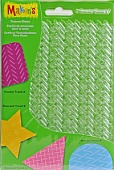Текстурные листы Makin's для полимерной глины, комплект G (бриллиантовая резьба А, бриллиантовая резьба В, тракторная резьба А, тракторная резьба В)
