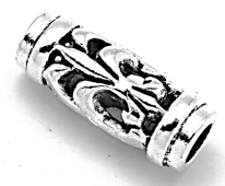 Бусина MonPin 12 х 28 мм, вн.д 6 мм (биж.сплав, цвет:ант.серебро, 2 шт), арт. m15070045