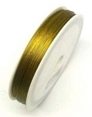 Тросик ювелирный (струна) MonPin d 0,38 мм (сталь, цвет:ант.золото, 5 м)