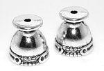 Концевик MonPin 12 х 13 мм, вн.д 2 - 9 мм (биж.сплав, цвет:ант.серебро, 4 шт), арт. m18070119