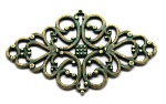 Декорат.элемент MonPin 25x40 мм (биж.сплав, цвет:бронза/патина, 2 шт), арт. m19070292