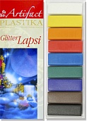 Набор пластики Артефакт LAPSI GLITTER 9 классических цветов с блестками 180г