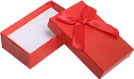 Красная коробочка под кулон/серьги/кольцо Блестящие сердца, 8x5x2,5см