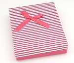 Коробка крышка в полоску 16х12 см, розовая