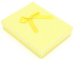 Коробка крышка в полоску 16х12 см, желтая