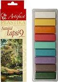 Набор пластики Артефакт LAPSI Natural 9 цветов 180 г в картонной упаковке