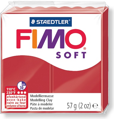 Полимерная глина FIMO Soft 2P (рождественский красный)  57г