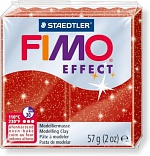 Полимерная глина FIMO Effect 202, красный с блестками, 57г