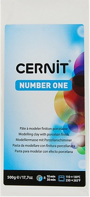 Полимерная глина CERNIT N1 500г, белый фарфор (полупрозрачный) 010
