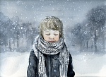 Открытка «Ребенок в снегу»